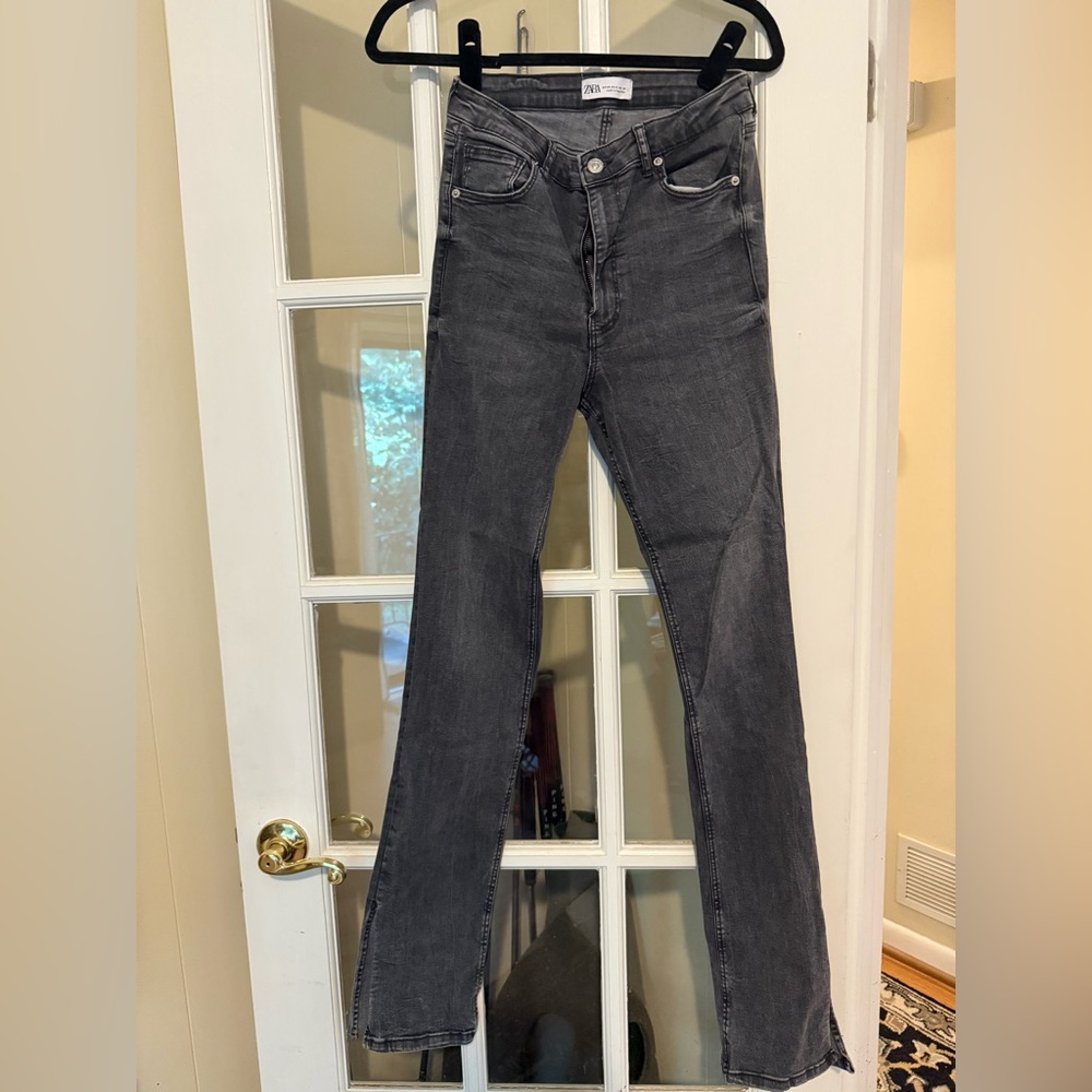 Zara Dark Gray Women's Straight Leg Jeans